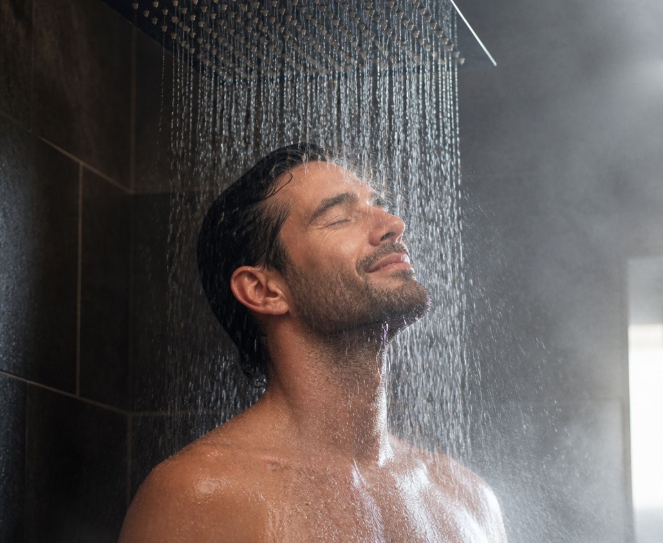 Guest enjoying a strong, hot shower